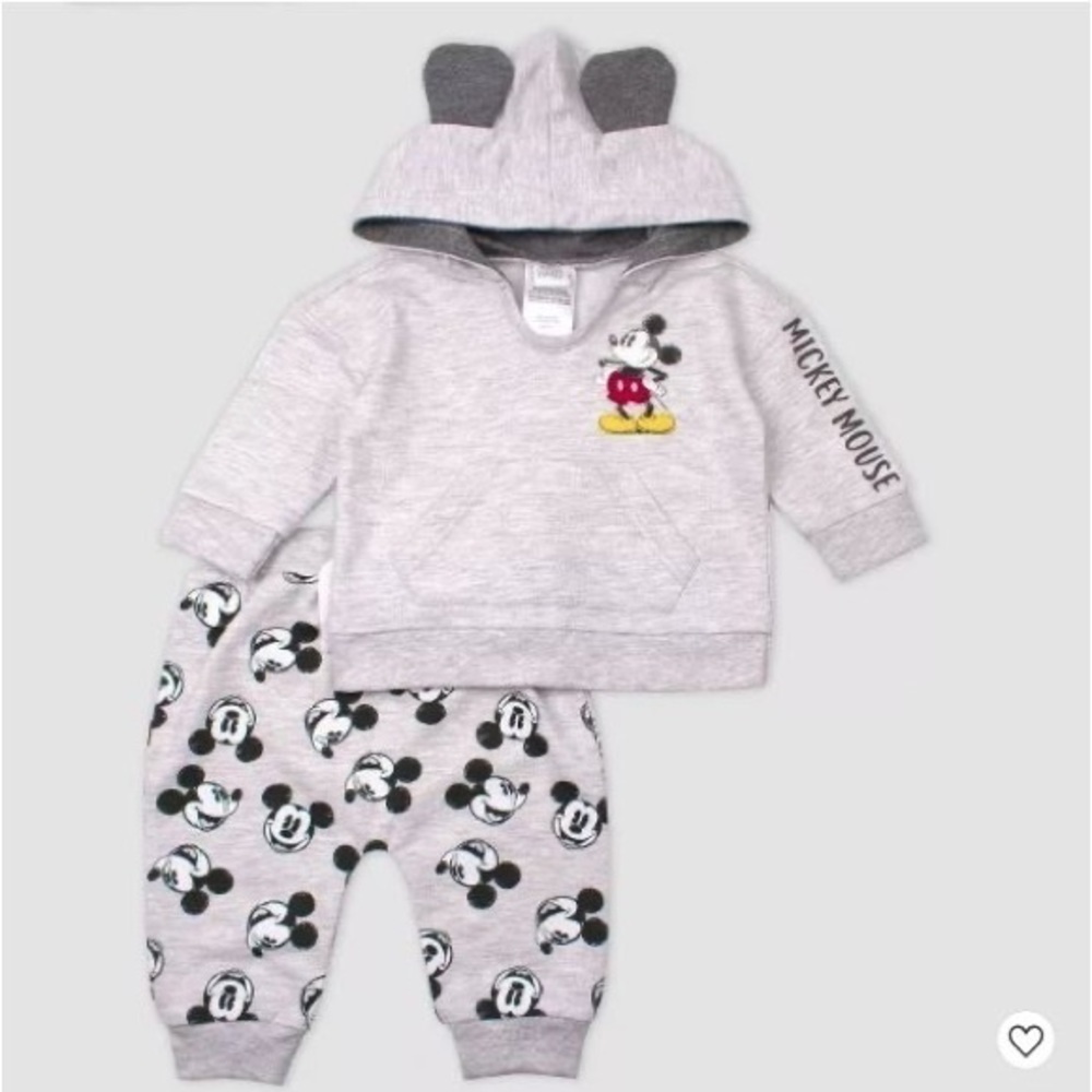 Disney Baby Mickey Mouse Hoodie and Pants Outfit Set. New Born. NWT.